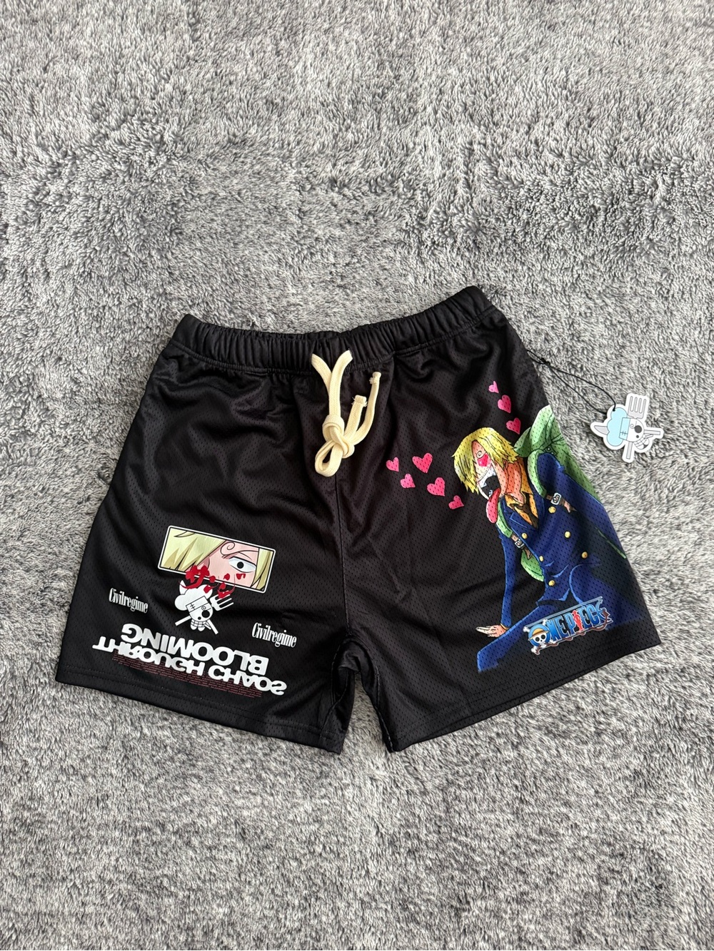 Men’s Civil Regime x One Piece Shorts, Player of Chaos, Heavyweight, Size M, NWT